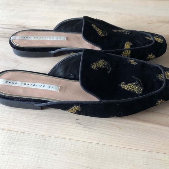 Zara Trafaluc Velvet Leopard Flats SOLD OUT - Picture 6 of 8